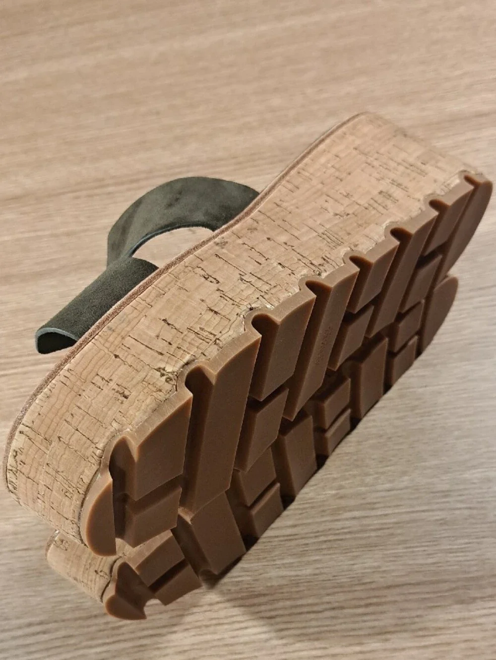 Unbranded Olive Suede Cork EZE 30 Style Platform Slides 8